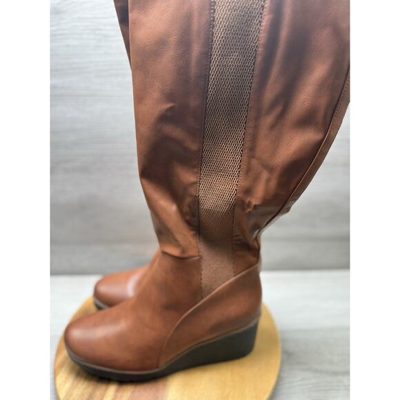 Naturalizer Adrian Women's Toffee Brown Smooth Boots 11m-Wide Calf - Picture 2 of 9